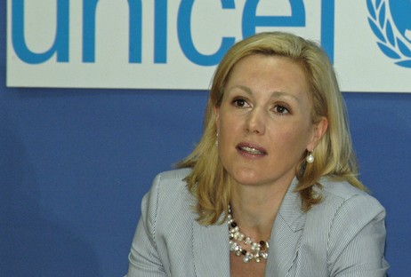Bettina Wulff bei der Vorstellung des UNICEF-Reports 2011
