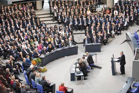 Bundesversammlung im Plenarsaal des Deutschen Bundestages - Bundespräsident Joachim Gauck bei seiner Ansprache