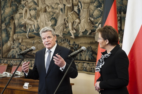 Bundespräsident Joachim Gauck mit der Präsidentin des polnischen Parlaments Ewa Kopacz