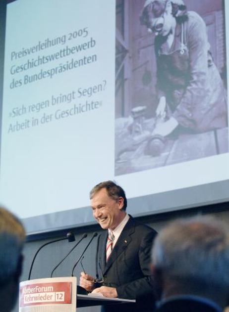 Bundespräsident Horst Köhler während seines Grußwortes in der Körber-Stiftung.