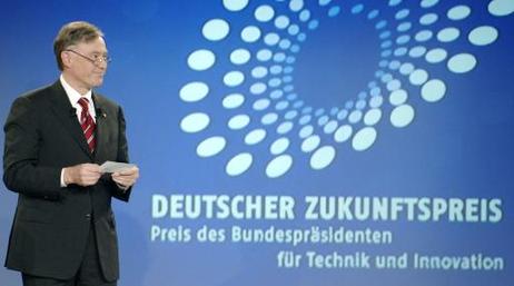 Bundespräsident Horst Köhler während der Verleihung des Deutschen Zukunftspreises 2005.