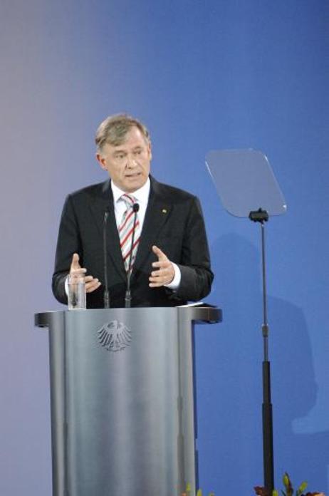 Bundespräsident Horst Köhler während einer Berliner Rede 'Bildung für alle' in der Kepler-Oberschule in Berlin-Neukölln.