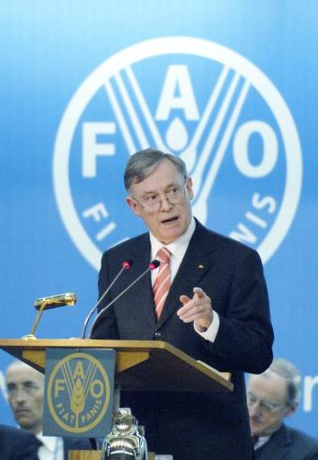 Bundespräsident Horst Köhler während einer Rede auf dem Welternährungstag der Welternährungsorganisation der Vereinten Nationen (FAO).