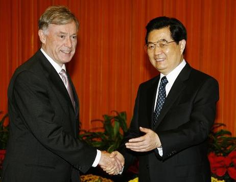 Bundespräsident Horst Köhler wird von Hu Jintao, Präsident Chinas, zu einem Gespräch empfangen.