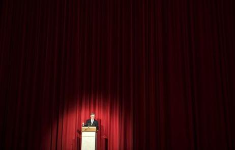 Bundespräsident Horst Köhler während eines Grußwortes anlässlich der Welturaufführung des Filmes "Buddenbrooks".