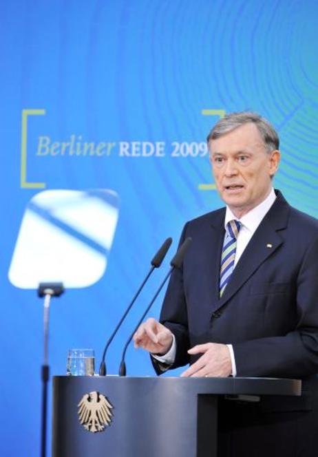 Bundespräsident Horst Köhler während der Berliner Rede in der Elisabethkirche zur wirtschaftlichen Lage und den Gestaltungsaufgaben, vor denen Deutschland und seine Partner in der Welt stehen.