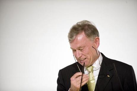 Bundespräsident Horst Köhler während einer Rede auf einem Empfang in der Landesvertretung Baden-Württemberg anlässlich des Gründungsjubiläums des Bundeslandes.