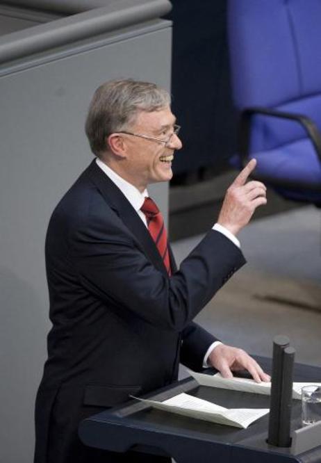 Bundespräsident Horst Köhler während einer Dankesrede nach seiner Wiederwahl vor der Bundesversammlung im Deutschen Bundestag.