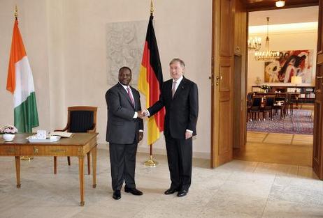 Bundespräsident Horst Köhler empfängt Guillaume Soro, Premierminister der Elfenbeinküste, zu einem Gespräch im Schloss Bellevue.