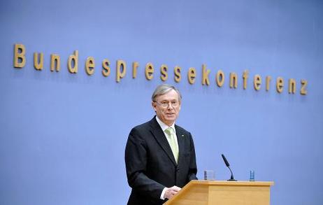 Bundespräsident Horst Köhler bei seiner Rede anlässlich des 60. Geburtstages der Bundespressekonferenz (BPK) im Saal der BPK.