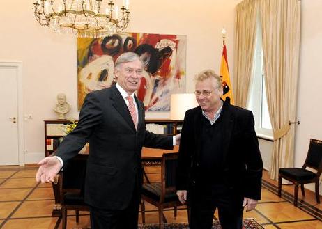 Bundespräsident Hort Köhler empfängt, Daniel Cohn-Bendit, Ko-Vorsitzender der Fraktion der Grünen im Europäischen Parlament, zu einem Gespräch im Schloß Bellevue.