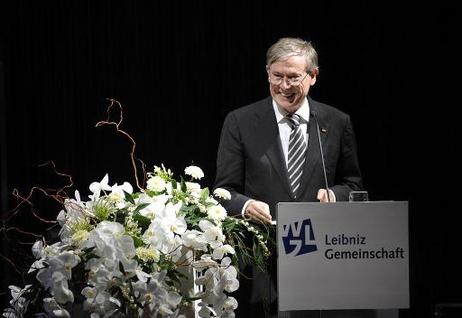 Bundespräsident Horst Köhler während eines Grußwortes anlässlich der Jahresversammlung der Wissensgemeinschaft Gottfried Wilhelm Leibniz.