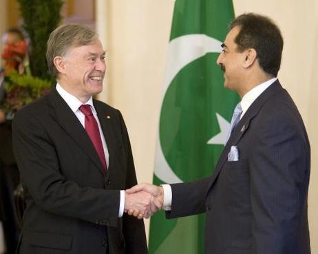 Bundespräsident Horst Köhler empfängt Yousaf Raza Gilani, Premierminister Pakistans, zu einem Gespräch im Schloss Bellevue.