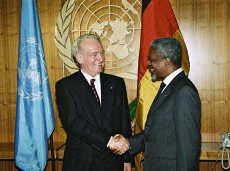 Reise von Bundespräsident Rau in die USA / Gespräch mit UN-Generalsekretär Kofi Annan