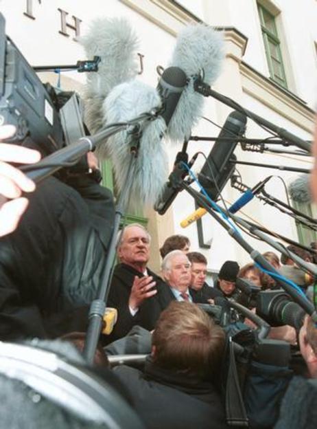 Bundespräsident Rau und MP Biedenkopf in Sebnitz