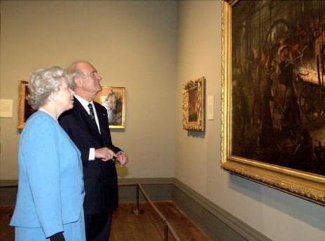 Bundespräsident Rau: Ausstellungseröffnung in der "National Gallery"