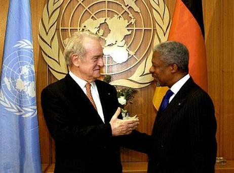 Bundespräsident Dr.Dr.h.c. Johannes Rau trifft den Generalsekretär der Vereinten Nationen (UN), Koofi Annan, zu einem Gespräch.