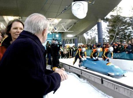 Reise von Bundespräsident Rau und Frau zur Winterolympiade in Salt Lake City / USA