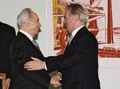 Bundespräsident Johannes Rau empfängt Shimon Peres