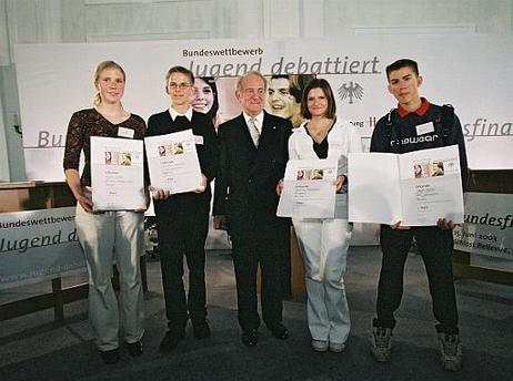 Bundesfinale Jugend debattiert 2003 bei Bundespräsident Johannes Rau