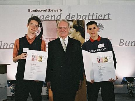 Bundesfinale Jugend debattiert 2003 bei Bundespräsident Johannes Rau