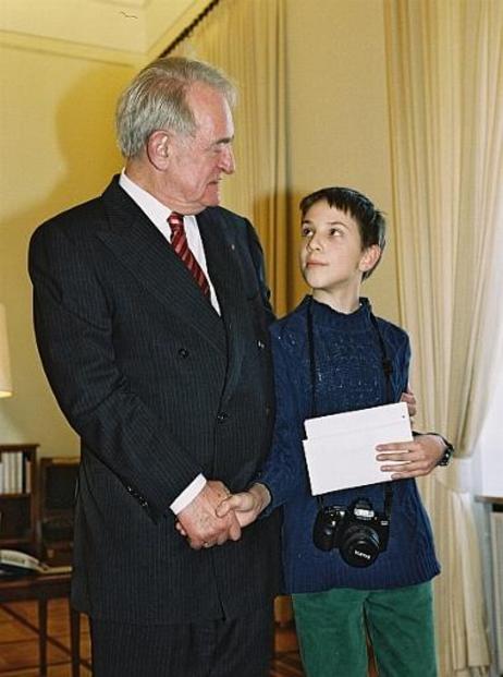 Bundespräsident Johannes Rau trifft seinen Namensvetter (12 Jahre)