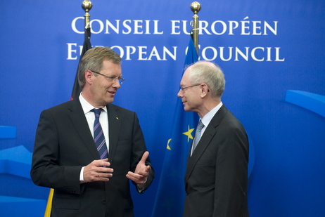 Bundespräsident Christian Wulff mit dem Präsidenten des Europäischen Rates, Herman Van Rompuy