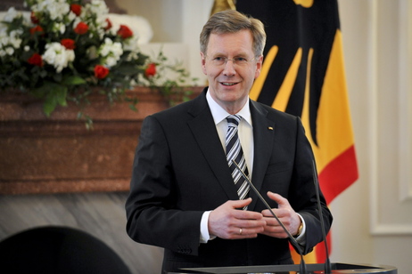 Bundespräsident Christian Wulff bei einer Rede in Schloss Bellevue (Archivbild)
