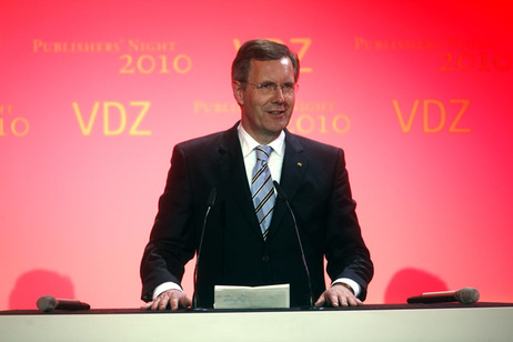 Bundespräsident Christian Wulff bei seiner Laudatio für Joachim Gauck