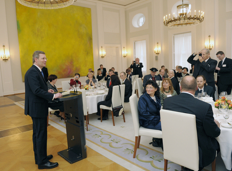 Bundespräsident Christian Wulff beim Neujahrsempfang für Repräsentanten des öffentlichen Lebens