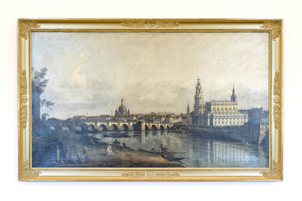 Dresden vom linken Elbufer unterhalb der Augustbrücke (entstanden zwischen 1751 und 1753) von Bernardo Belletto, genannt Canaletto