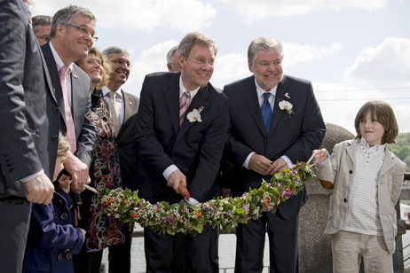 Bundespräsident Christian Wulff eröffnet die Bundesgartenschau 2011