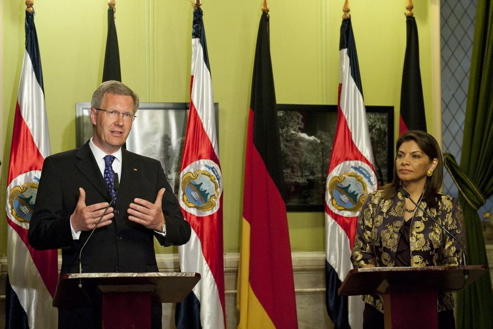 Bundespräsident Christian Wulff beim Staatsbesuch in Costa Rica