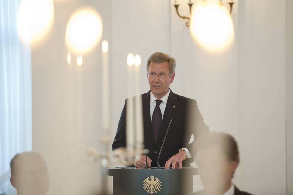 Bundespräsident Christian Wulff bei seiner Tischrede