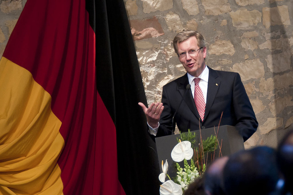 Bundespräsident Christian Wulff bei der Informations- und Begegnungsreise mit dem Diplomatischen Korps und den in Deutschland vertretenen internationalen Organisationen 