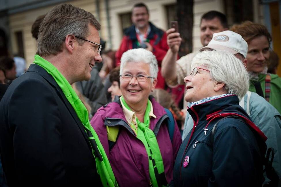 33. Evangelischer Kirchentag in Dresden - Bundespräsident Christian Wulff im Gespräch mit Bürgerinnen und Bürgern