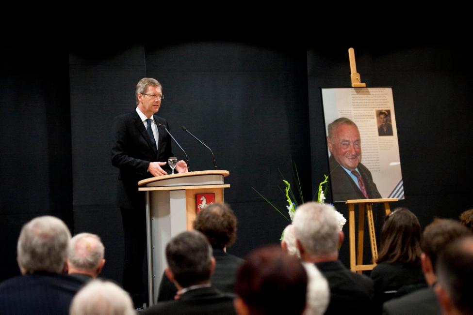Bundespräsident Christian Wulff bei seiner Ansprache in der Niedersächsischen Landesvertretung
