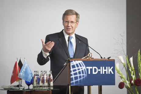 Bundespräsident Christian Wulff bei seiner Ansprache beim Deutsch-Türkisches Wirtschaftsforum 2011