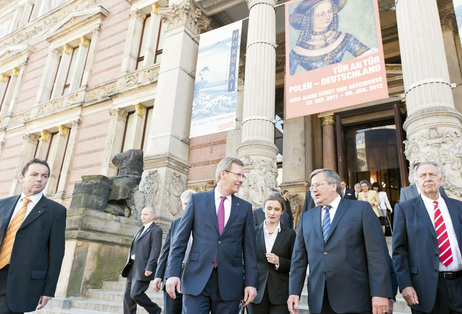 Bundespräsident Christian Wulff mit dem polnischen Präsidenten Bronislaw Komorowski