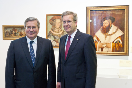 Bundespräsident Christian Wulff mit dem polnischen Präsidenten Bronislaw Komorowski