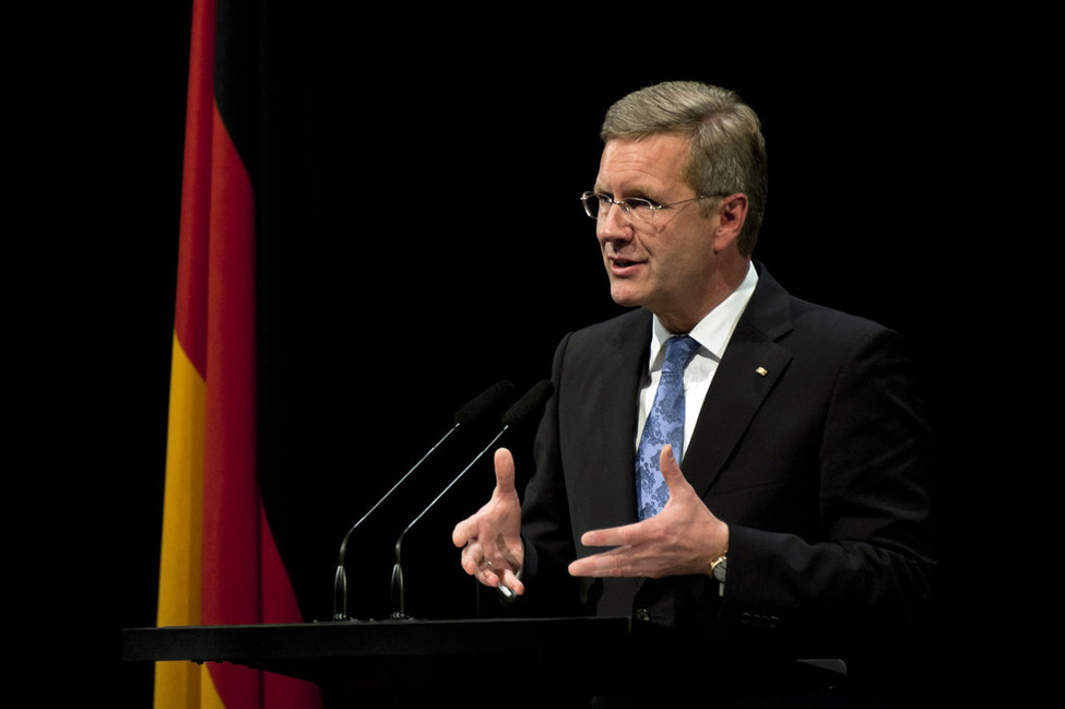 Bundespräsident Christian Wulff bei seiner Rede beim Festakt 60 Jahre Bundesverfassungsgericht