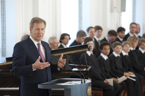 Bundespräsident Christian Wulff bei seiner Ansprache