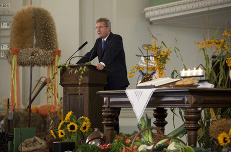 Bundespräsident Christian Wulff bei seiner Ansprache in der Friedrichstadtkirche