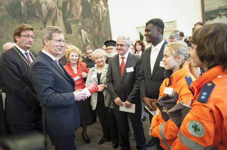 Bundespräsident Christian Wulff im Gespräch mit Bürgerinnen und Bürgern in Düsseldorf