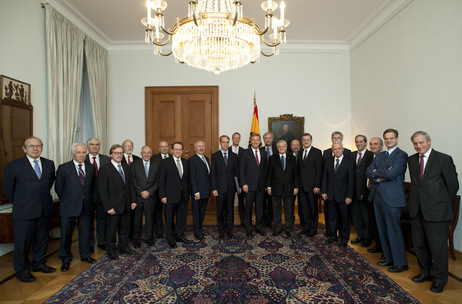 Bundespräsident Christian Wulff mit den Mitgliedern des Rates der Europäischen Zentralbank