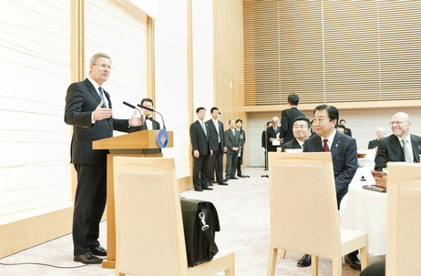 Bundespräsident Christian Wulff bei seiner Ansprache beim Abendessen, gegeben von Premierminister Yoshihiko Noda
