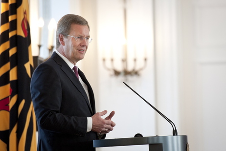 Festveranstaltung zum zehnjährigen Bestehen von ConAct - Koordinierungszentrum Deutsch-Israelischer Jugendaustausch - Bundespräsident Christian Wulff bei seiner Ansprache