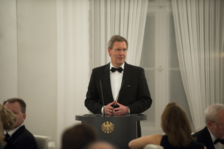 Bundespräsident Christian Wulff bei seiner Tischrede beim Abendessen zu Ehren des russischen Präsidenten