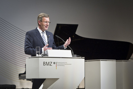 Bundespräsident Christian Wulff bei seiner Ansprache im Konzerthaus am Gendarmenmarkt