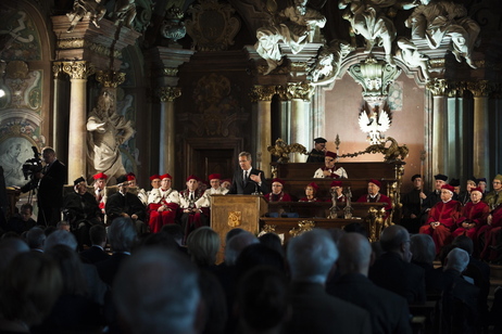Bundespräsident Christian Wulff bei seiner Rede an der Universität Breslau